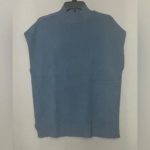 CYRUS blue funnel neck vest